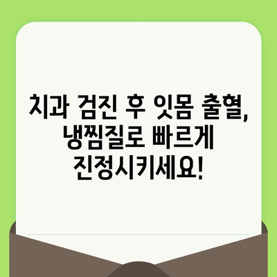 치과 검진 후 잇몸 출혈, 냉찜질로 진정시키는 방법 | 잇몸 관리, 치과 후 관리, 붓기 완화