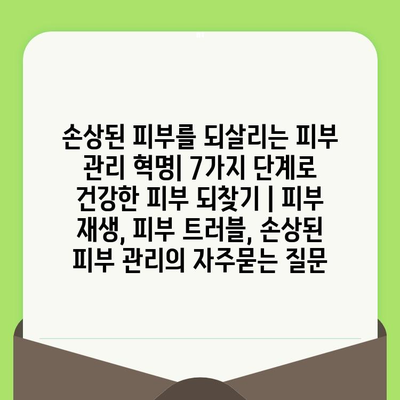 손상된 피부를 되살리는 피부 관리 혁명| 7가지 단계로 건강한 피부 되찾기 | 피부 재생, 피부 트러블, 손상된 피부 관리