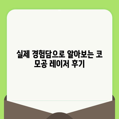 코 모공 축소 레이저 고민, 이제 그만! 🔍  나에게 딱 맞는 해결책 찾기 | 모공 축소, 레이저 시술, 효과, 비용, 후기