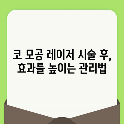 코 모공 레이저 시술, 놀라운 효과와 주의사항 | 모공 축소, 피부 개선, 레이저 종류, 시술 후 관리