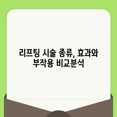 모공 축소 & 탄력 개선, 리프팅 시술이 답? | 피부 고민 해결, 효과적인 리프팅 시술 종류 & 선택 가이드