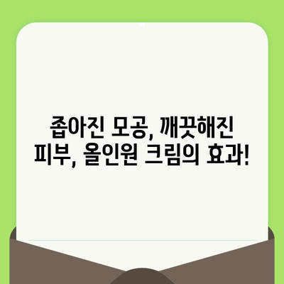 코와 얼굴 모공 축소, 한 번에 해결하는 올인원 크림 추천 | 모공 관리, 피부 톤 개선, 트러블 완화