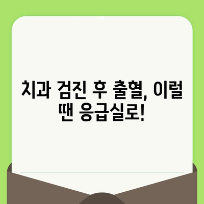 치과 검진 후 지속적인 출혈, 언제 병원에 가야 할까요? | 치과, 출혈, 응급, 치료