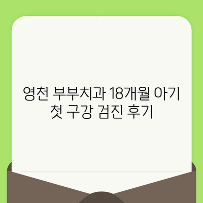 18개월 아기 첫 구강 검진, 영천 부부치과에서 해결! | 영유아 치과 검진, 후기, 경험 공유