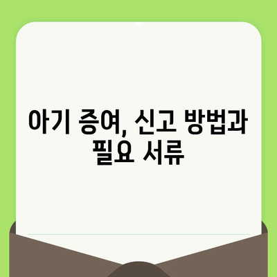 아기 증여세 신고 완벽 가이드| 방법, 한도, 신고 기한 | 증여세 계산, 절세 팁, 신고 서류