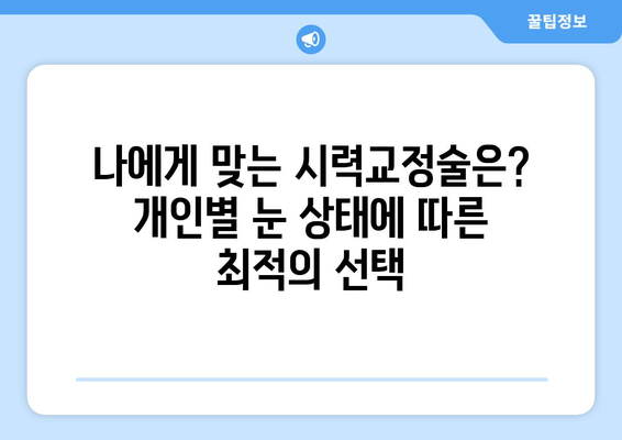 시력 교정술 종류별 특징 비교| 나에게 맞는 수술은? | 라식, 라섹, 렌즈삽입술,  시력교정, 안과