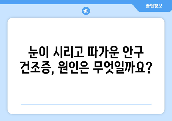 안구 건조증 눈 통증, 왜 생기고 어떻게 관리해야 할까요? | 원인, 증상, 관리법, 예방 팁