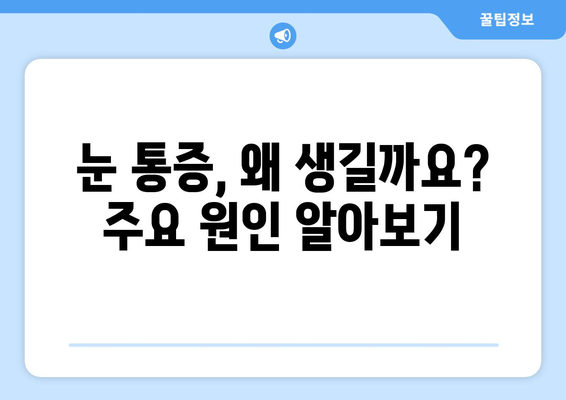 눈 통증, 영양제가 정말 효과 있을까? | 눈 통증 원인, 영양제 종류, 효과 및 부작용