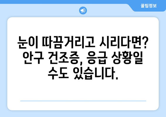 안구 건조증과 눈 통증| 응급 상황인지 확인하는 방법 | 안구 건조증 증상, 눈 통증 원인, 응급 처치