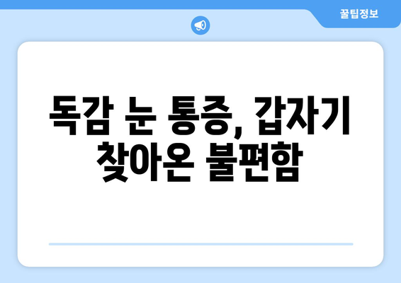독감 눈 통증, 왜 생길까? | 증상과 예방법, 관리법 완벽 가이드