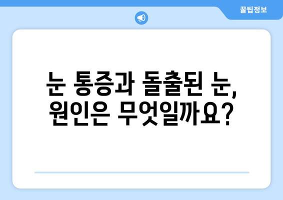 눈 통증의 원인, 돌출된 눈과의 연관성| 증상과 치료 | 눈 통증, 돌출된 눈, 안구 돌출, 원인, 치료