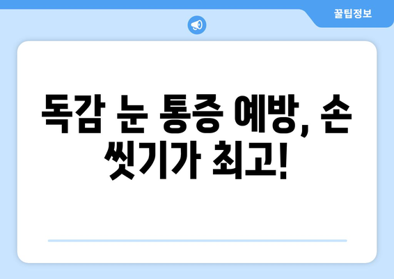 독감 눈통 증상, 이렇게 예방하세요! | 독감, 눈 통증, 예방법, 건강 관리