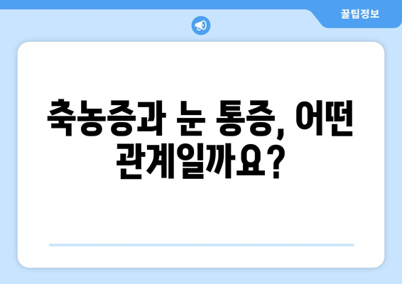 축농증, 눈 통증과의 연관성| 원인과 증상, 치료법 | 부비동염, 두통, 눈의 피로