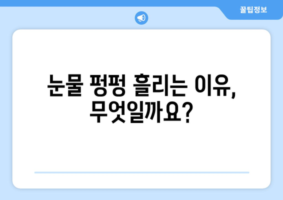 눈물 펑펑, 눈꺼풀 붓기까지! 눈이물림과 눈통의 원인 알아보기 | 눈 건강, 안과 질환, 원인 분석