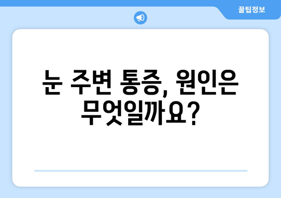 왼쪽 또는 오른쪽 눈 통증, 눈 주변 통증의 원인 찾기| 주요 증상과 해결 방안 | 눈 통증, 눈 주변 통증, 원인, 해결, 치료