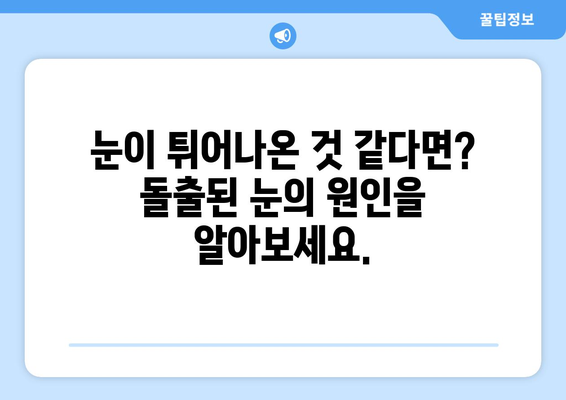 돌출된 눈과 지속적인 눈 통증| 그 원인을 파헤쳐 보세요 | 눈 건강, 안과 질환, 증상, 진단, 치료