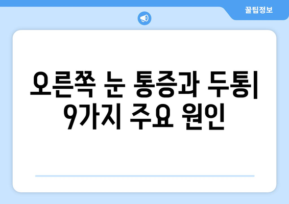 오른쪽 눈 통증과 두통| 9가지 주요 원인과 해결책 | 눈 통증, 두통, 원인, 치료, 진단