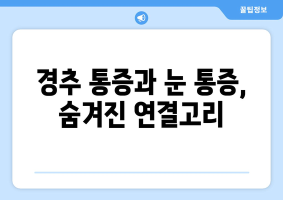 경추 통증, 눈 통증과의 연관성| 원인과 해결책 | 목 통증, 두통, 시력 저하, 건강 정보