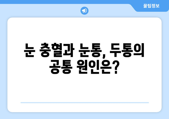 눈 충혈과 눈통, 두통까지? 놓치지 말아야 할 원인들 | 눈 건강, 두통, 진단