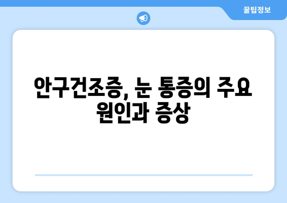 안구건조증, 눈 통증의 원인? 🔍 눈 건강 지키는 솔루션 | 안구건조증, 눈 통증, 눈 건강, 원인, 해결책