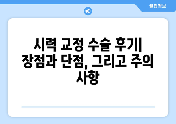 시력 교정 수술, 나에게 맞는 방법은? | 라식, 라섹, 렌즈삽입술, 안내렌즈삽입술 비교, 장단점, 후기