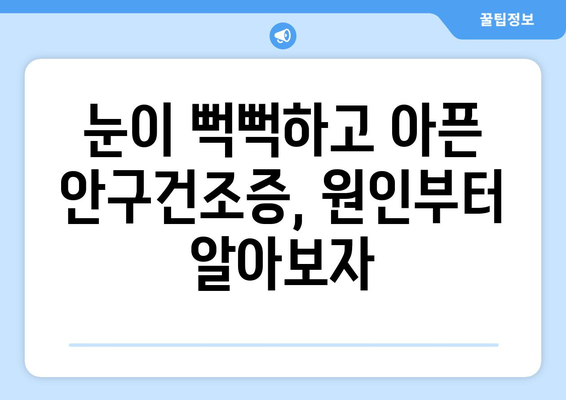 안구건조증과 눈 통증, 원인과 관리법 완벽 가이드 | 눈 건강, 눈 피로, 인공눈물, 생활 습관