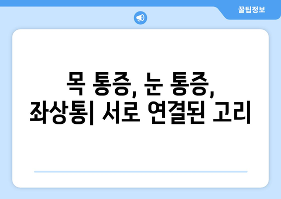 경추 통증, 눈 통증과 좌상통의 연관성| 원인과 해결 방안 | 목 통증, 두통, 어깨 통증, 척추 건강