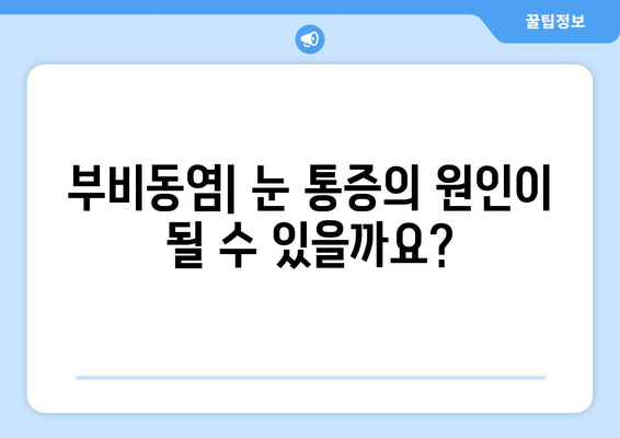 부비동염, 눈 통증과 시신경 압박| 원인과 증상, 치료 방법 | 부비동염, 눈 통증, 시신경 압박, 치료, 증상