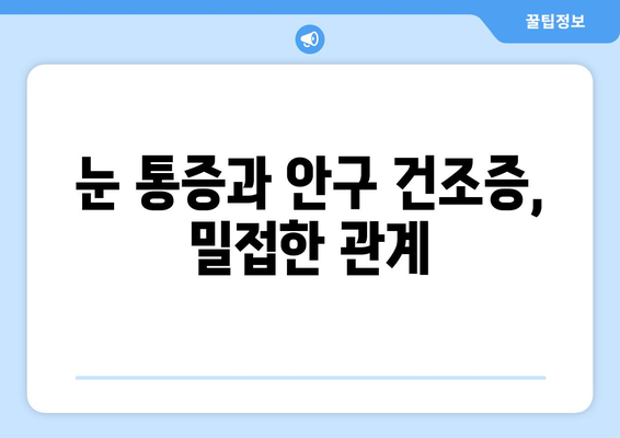 눈 통증, 안구 건조증과의 연관성| 원인과 해결책 | 눈 건강, 안구 증상, 건조증 완화