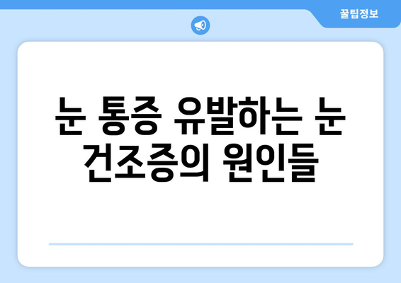 눈 건조증으로 인한 날카로운 눈 통증, 그 원인과 해결책 | 눈 건조증, 눈 통증, 눈 건강, 관리법, 치료