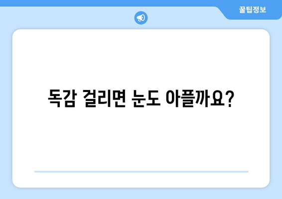 독감으로 인한 눈 통증| 증상, 원인, 예방법 | 독감 눈 통증, 눈 증상, 독감 합병증, 눈 건강 관리