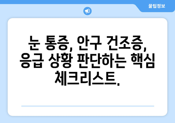 안구 건조증과 눈 통증| 응급 상황인지 확인하는 방법 | 안구 건조증 증상, 눈 통증 원인, 응급 처치