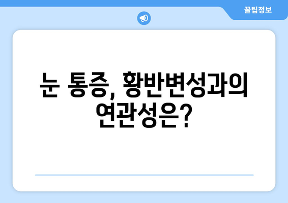 황반변성 극복, 눈 통증 해결 위한 5가지 치료 방법 | 황반변성, 눈 통증, 치료법, 시력 개선