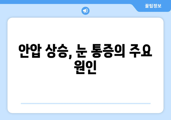 안압 상승으로 인한 눈 통증, 이렇게 대처하세요 | 눈 통증 완화, 안압 관리, 안과 진료