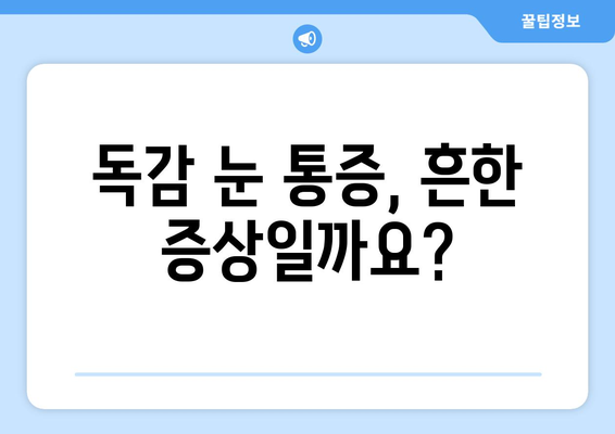 독감 걸렸을 때 눈 통증, 왜 생길까요? | 독감 증상, 눈 통증 원인, 치료법