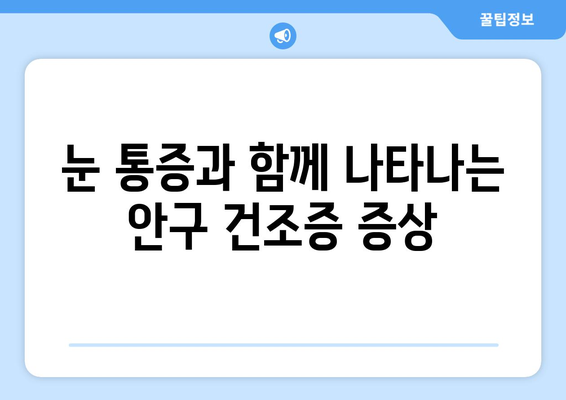 안구 건조증으로 인한 눈 통증, 왜 생기고 어떻게 관리해야 할까요? | 눈 건조증, 눈 통증, 관리법, 원인, 증상