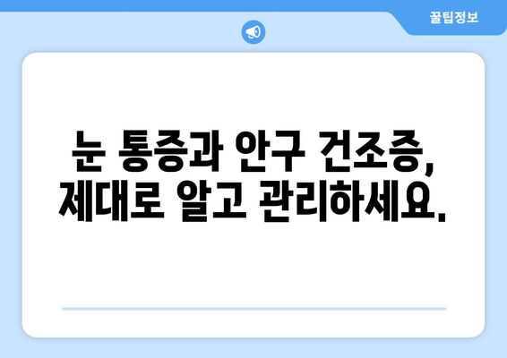 눈 통증과 안구 건조증| 증상, 원인, 그리고 해결책 | 눈 건강, 안구 질환, 눈 관리