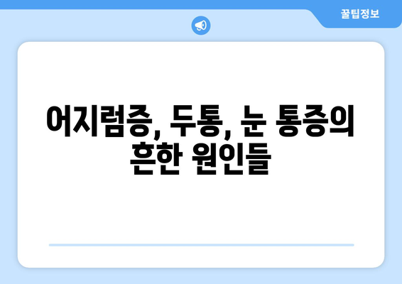 이유 없이 어지러움, 경추성 두통, 눈 통증| 원인과 해결책 | 어지럼증, 두통, 눈 통증, 원인 분석, 치료