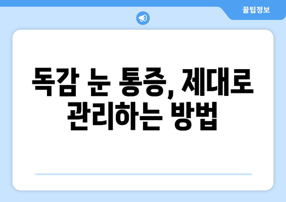 독감 눈 통증, 증상과 원인 파악하기|  눈 건강 관리 가이드 | 독감, 눈 통증, 증상, 원인, 관리