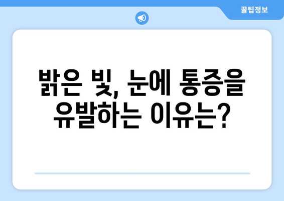 밝은 빛에 눈 통증? 원인과 해결책 | 눈부심, 눈 피로, 시력 저하, 빛 민감성