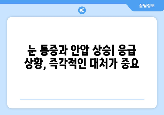 눈 통증과 안압 상승| 응급 상황, 어떻게 구별할까요? | 눈 통증, 안압, 응급 상황, 감별법, 증상