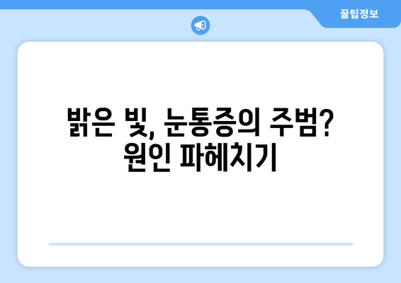 밝은 빛에 눈통이 날 때? 원인과 해결책 | 눈부심, 눈통증, 눈 건강, 빛 민감성