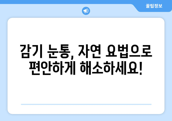 감기 눈통 완화를 위한 자연 처방| 효과적인 안약 & 방부제 탐구 | 눈 통증, 감기, 자연 요법, 눈 건강