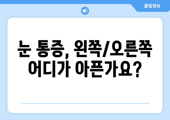 갑자기 눈이 아파요! 왼쪽/오른쪽 눈 통증, 주변 통증 원인과 병원 추천 | 눈 통증, 안과, 응급실, 진료