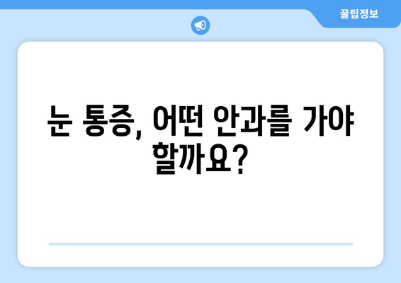 갑자기 눈이 아파요! 왼쪽/오른쪽 눈 통증, 주변 통증 원인과 병원 추천 | 눈 통증, 안과, 응급실, 진료