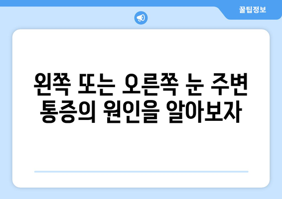 왼쪽 또는 오른쪽 눈 주변 통증| 원인과 해결책 | 눈 통증, 눈 주변 통증, 눈 질환