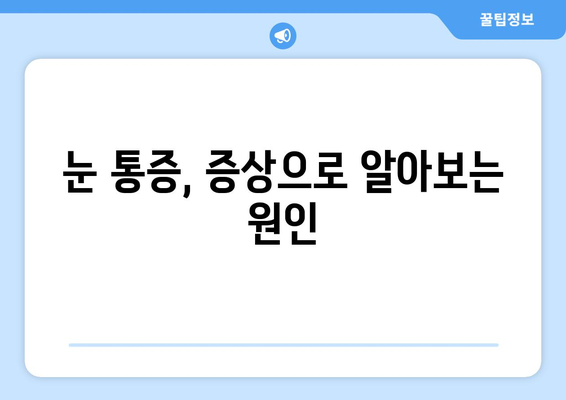 왼쪽 또는 오른쪽 눈 통증, 눈 주변 통증의 원인 찾기| 주요 증상과 해결 방안 | 눈 통증, 눈 주변 통증, 원인, 해결, 치료