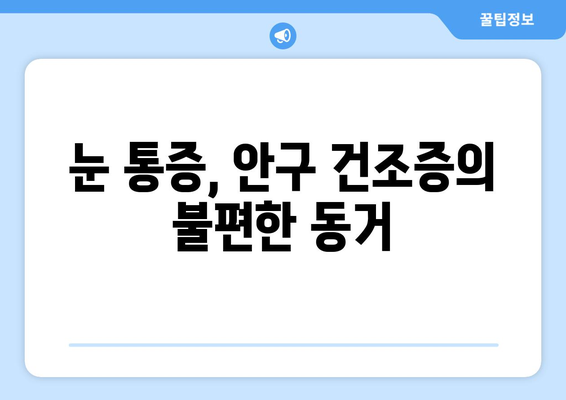 눈 통증, 안구 건조증과의 연관성| 원인, 증상, 그리고 해결책 | 눈 건강, 안과 질환, 시력 개선