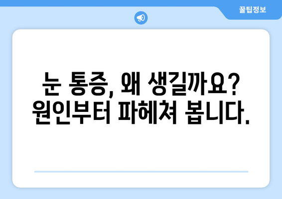 눈 통증, 이제 걱정하지 마세요! | 눈 통증 원인, 증상, 예방법 완벽 가이드