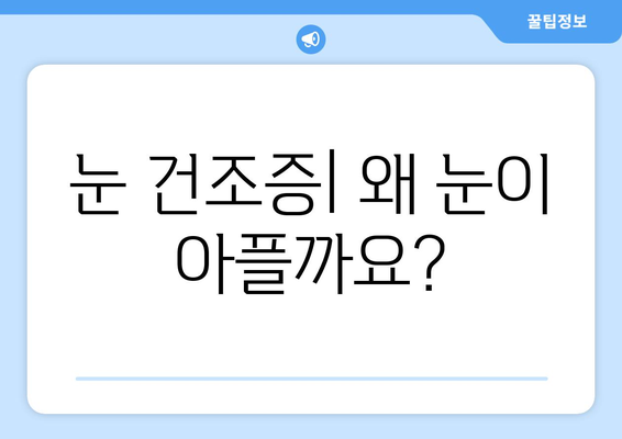 눈 건조증으로 인한 눈 통증, 원인과 해결책| 눈의 건강을 되찾는 5가지 방법 | 눈 건조증, 눈 통증, 안구 건강, 눈 관리 팁